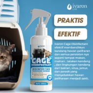 IVARON Disinfektan Kandang Kucing Anjing Penghilang Bau Kotoran Kucing Pet Cage Odor Remover Spray 250ml - Image 3
