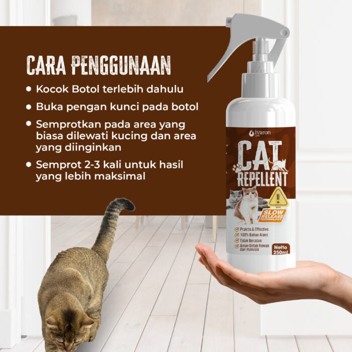 IVARON Anti Kucing Spray 250ml – Cairan Pengusir Kucing Pup/Pipis Sembarangan Terbukti Efektif & Aman - Image 6