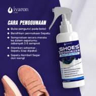 IVARON Parfum Sepatu Shoes Deodorizer Anti Bau Dan Bakteri Penghilang Kaki Pewangi Sepatu Foot Spray 250ml - Image 3