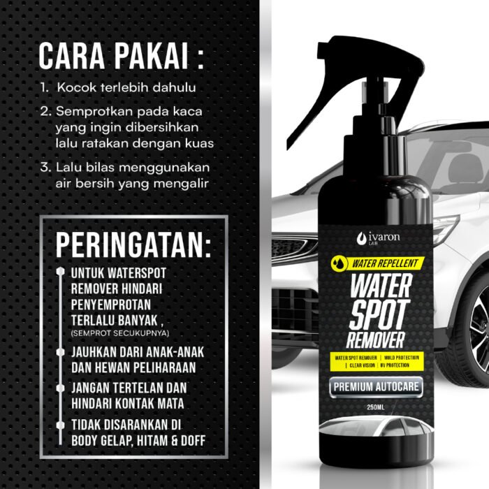 IVARON Pembersih Jamur Kaca Mobil Water Spot Remover& Anti Jamur Efektif 250ml - Image 4