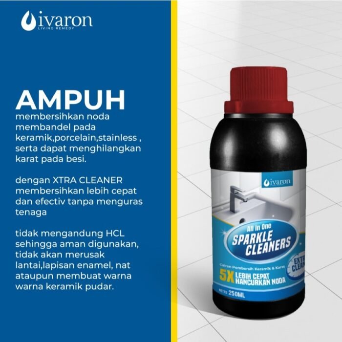 IVARON Pembersih Toilet Kerak Membandel – Cairan Pembersih Keramik & Lantai Kamar Mandi + Free Kuas - Image 4