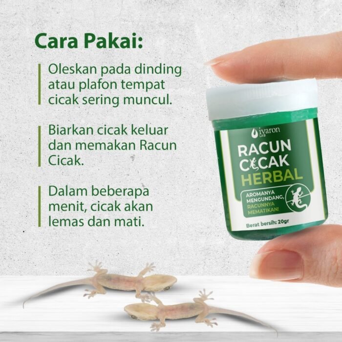 IVARON Racun Cicak Herbal Anti Cecak Tokek Pembasmi Alami Aman Langsung Mati - Image 4