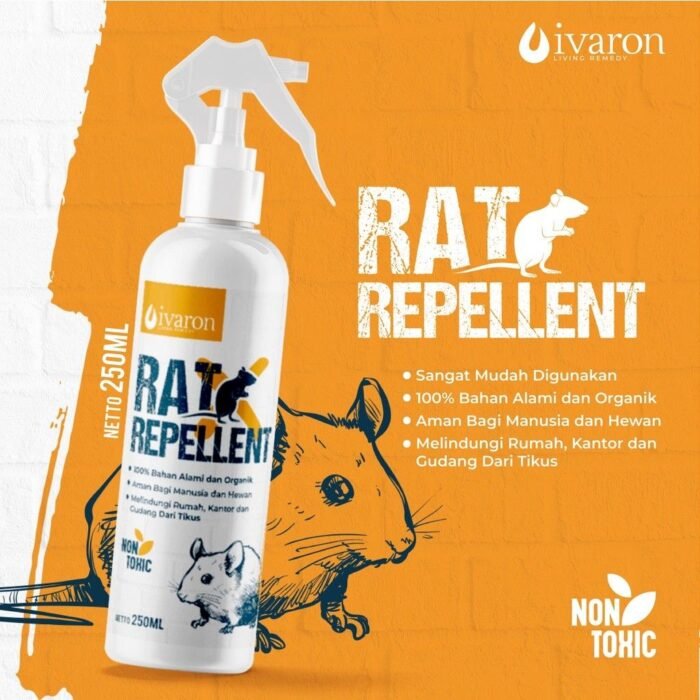 IVARON Pengusir Tikus Spray Obat Pembasmi Rodent Rumah Mobil Semprotan Anti Rat Repellent 250Ml - Image 1